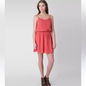 Daytrip Coral Gauze and Lace Dress- medium